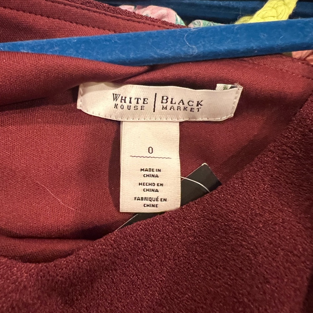 White House Black Market Burgundy Midi Dress - Picture 3 of 3